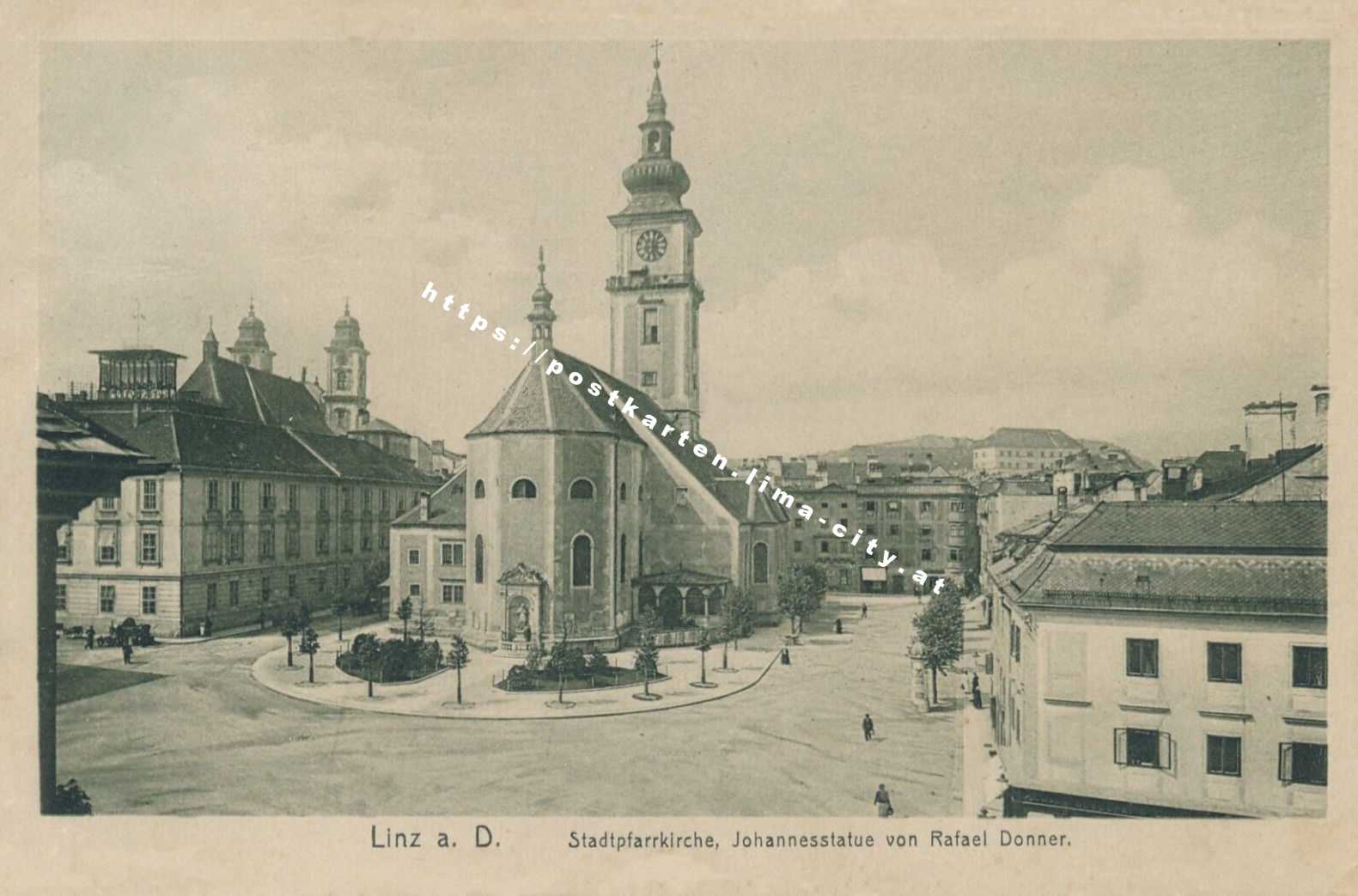 Linz Stadtpfarrkirche Johannesstatue 1911